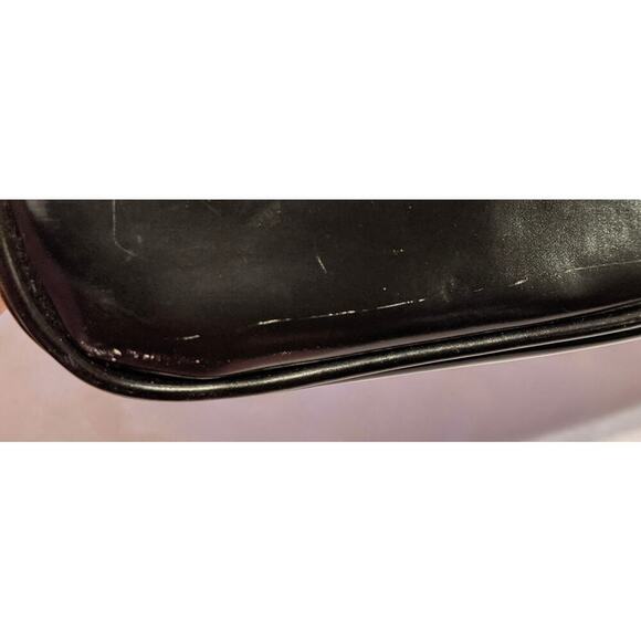 Nine West Black Vegan Patent Leather Convertible Shoulder Bag Clutch Chain Strap - Picture 15 of 15